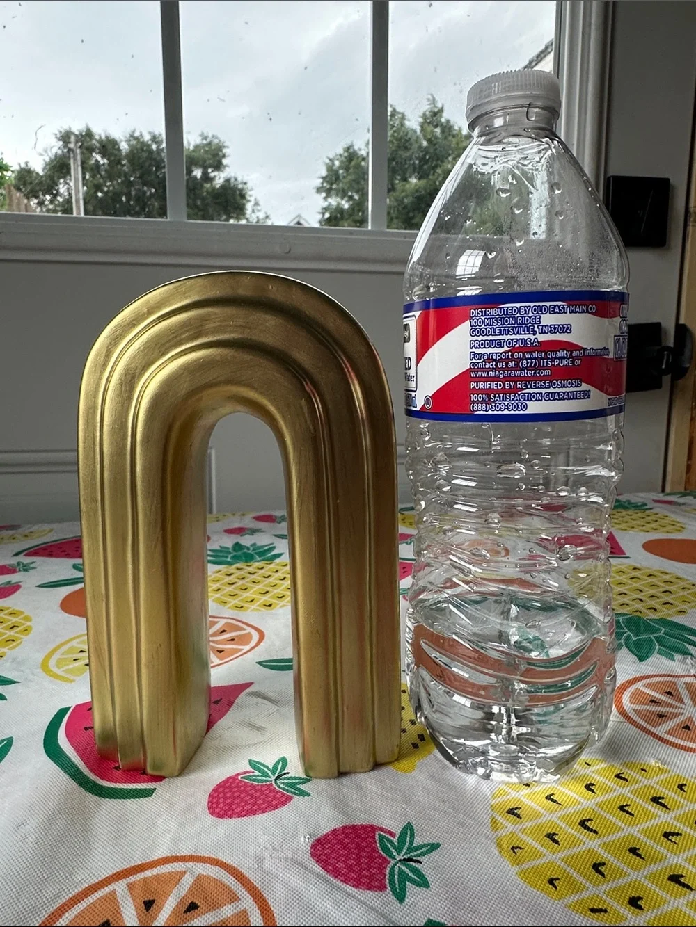 Gold Rainbow Sculptural Vase Accent
